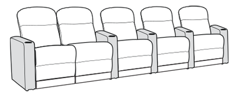 Row of 5 Left Loveseat 157.0"