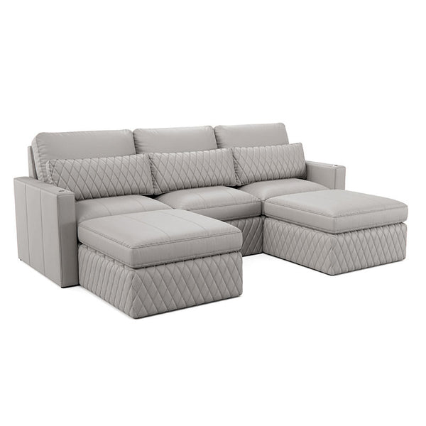 Diamante 5 Piece Gray Modular Chaise Sofa