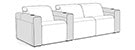 Row of 3 Right Loveseat