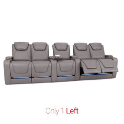 Equinox Gray BACKROW Theater Seating® Row of 5 Dual Loveseats