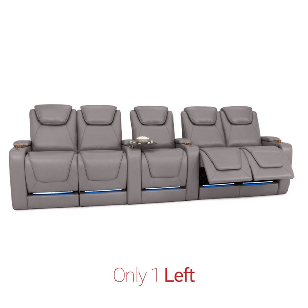 Equinox Gray BACKROW Theater Seating® Row of 5 Dual Loveseats