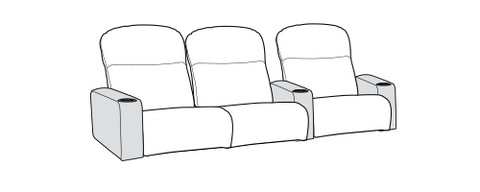 Row of 3 Left Loveseat 90.0"
