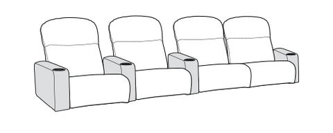 Row of 4 Right Loveseat 120.0"