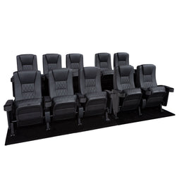 Seatcraft Madrigal 2 Row Home Theater Seats and Riser Package, Vinyl, Black