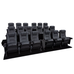 Seatcraft Madrigal 3 Row Home Theater Seats and Risers Package, Vinyl, Black