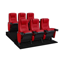 Seatcraft Madrigal 2 Row Home Theater Seats and Riser Package, Vinyl, Red