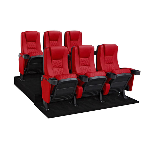 Seatcraft Madrigal 2 Row Home Theater Seats and Riser Package, Vinyl, Red