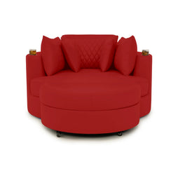 Swivel Cuddle Seat Italian Leather Media Room Furniture