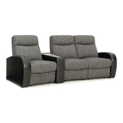 Rialto Italian Leather & Fabric Wedge Console Home Theater Seating