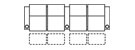 Row of 4 Dual Loveseats 118.5"