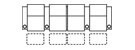Row of 4 Middle Loveseat 126.0"