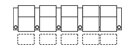 Row of 5 Right Loveseat 157.5"
