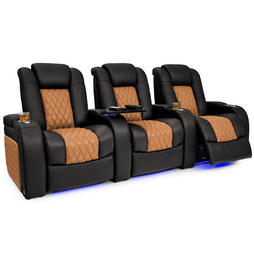 Diamante CoolZeroᵀᴹ Italian Leather Two-Tone Home Theater Seating