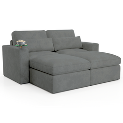 Cavallo Fortuna (By Seatcraft) Media Lounge Sofa, Fabric, Onyx & Ash