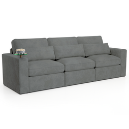 Cavallo Fortuna (By Seatcraft) Media Lounge Sofa, Fabric, Onyx & Ash