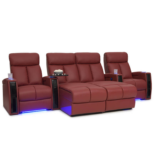 Seatcraft Seville Chaise Italian Leather, 8+ Colors, Powered by SoundShaker, Power or Manual Recline, Straight Rows