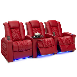 Seatcraft Stanza Italian Leather, 8+ Colors, Powered Headrest, Power Recline, Straight or Curved Rows