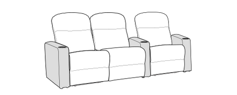 Row of 3 Left Loveseat 90.0"