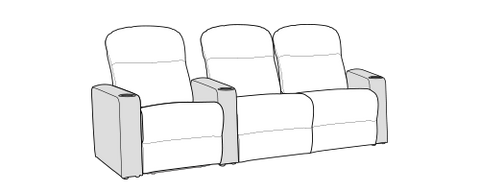 Row of 3 Right Loveseat 90.0"