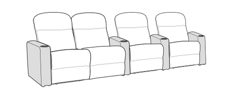 Row of 4 Left Loveseat 120.0"
