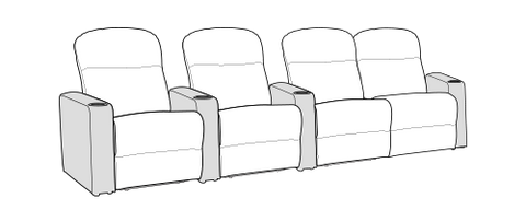 Row of 4 Right Loveseat 120.0"