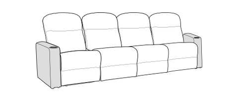 Row of 4 Sofa 108.0"