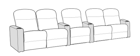 Row of 5 Dual Loveseats 144.0"