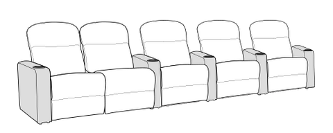 Row of 5 Left Loveseat 150.0"