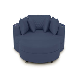 Swivel Cuddle Seat Italian Leather Media Room Furniture