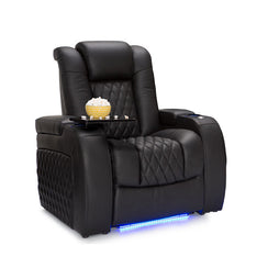 Virtuoso Italian Leather Heat & Massage Home Theater Seating Single Recliner