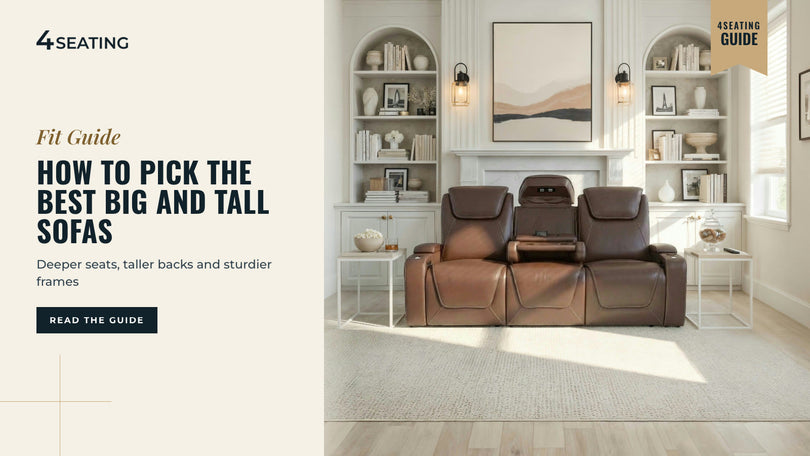 Seatcraft Colosseum sofa in brown leather, a big and tall sofa with a deep seat and tall back
