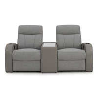 Rialto Italian Leather & Fabric Console Table Home Theater Seating