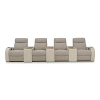 Rialto Italian Leather & Fabric Console Table Home Theater Seating