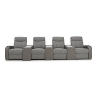Rialto Italian Leather & Fabric Console Table Home Theater Seating