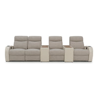 Rialto Italian Leather & Fabric Console Table Home Theater Seating