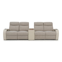 Rialto Italian Leather & Fabric Console Table Home Theater Seating