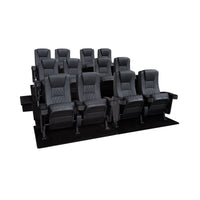 Seatcraft Madrigal 3 Row Home Theater Seats and Risers Package, Vinyl, Black