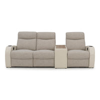 Rialto Italian Leather & Fabric Console Table Home Theater Seating