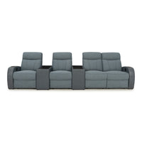 Rialto Italian Leather & Fabric Console Table Home Theater Seating