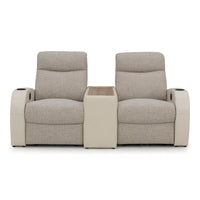 Rialto Italian Leather & Fabric Console Table Home Theater Seating