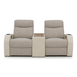 Rialto Italian Leather & Fabric Console Table Home Theater Seating