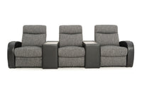 Rialto Italian Leather & Fabric Console Table Home Theater Seating