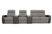 Rialto Italian Leather & Fabric Console Table Home Theater Seating
