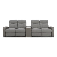 Rialto Italian Leather & Fabric Console Table Home Theater Seating