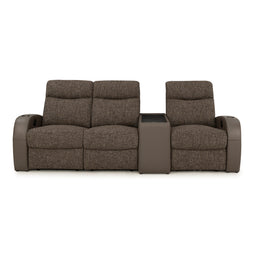 Rialto Italian Leather & Fabric Console Table Home Theater Seating