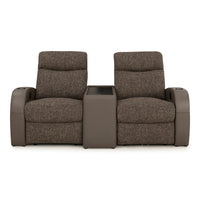 Rialto Italian Leather & Fabric Console Table Home Theater Seating