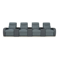 Rialto Italian Leather & Fabric Console Table Home Theater Seating
