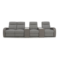 Rialto Italian Leather & Fabric Console Table Home Theater Seating