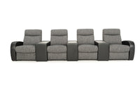 Rialto Italian Leather & Fabric Console Table Home Theater Seating