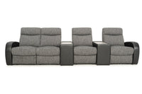 Rialto Italian Leather & Fabric Console Table Home Theater Seating